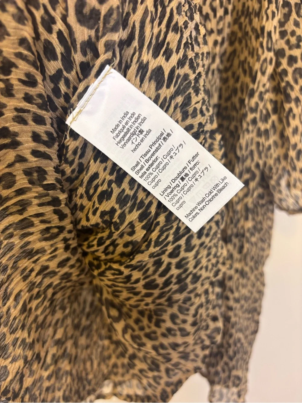 J. Crew Leopard Print Ruffle Neck Blouse in Tan and Black 3X